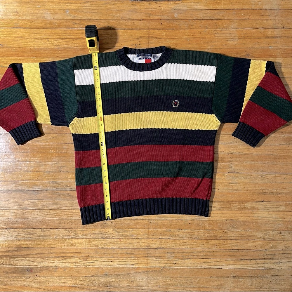 Men’s Size XL Vintage 90’s Tommy Hilfiger Heavy Knit Contrast Sweater
